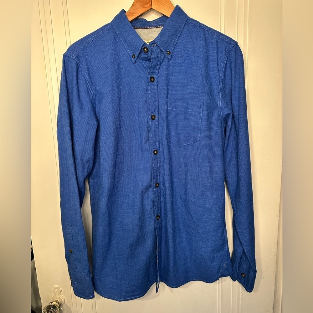 NWT Fat Face Tadlow 100% Cotton Long Sleeve Button Down Shirt Blue Men's Size S